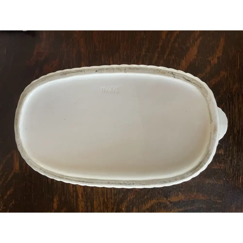 Vintage All White Ceramic Duck Soup Tureen with Lid and Ladle